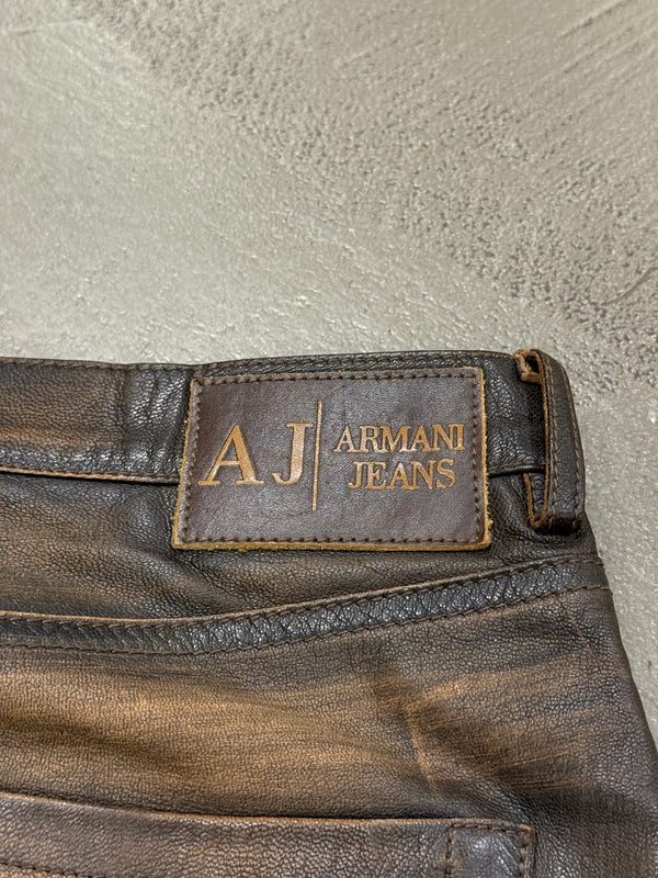 2000s Armani faded leather pants
