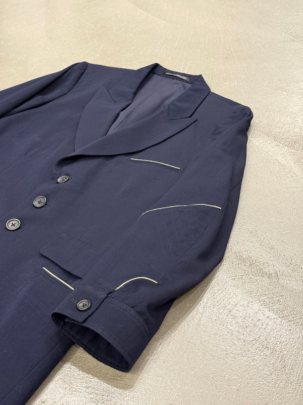 2000s Yohji Yamamoto contrast piping tailored jacket