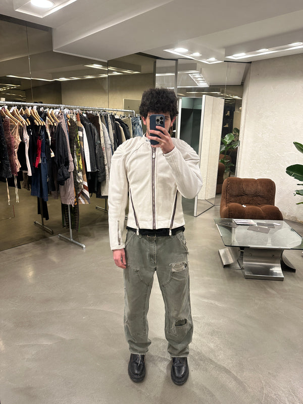 A/W2004 Balenciaga by Nicolas Ghesquière runway reinforced leather jacket