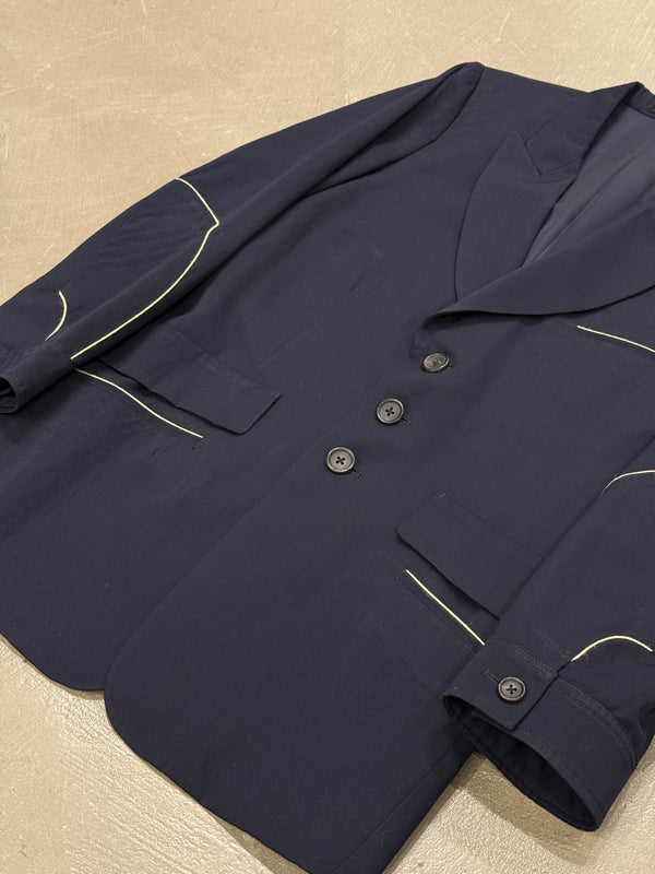 2000s Yohji Yamamoto contrast piping tailored jacket