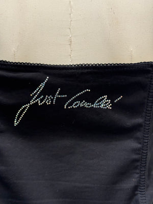 2000s Cavalli Swarovski logo corset top