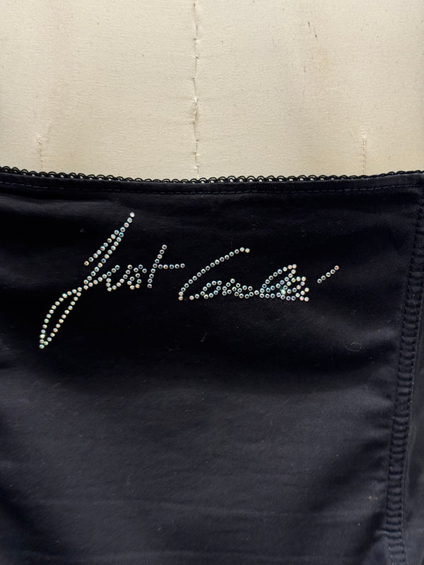 2000s Cavalli Swarovski logo corset top