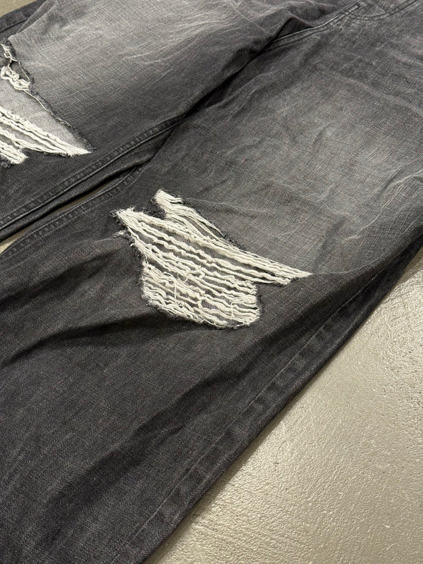 A/W2021 Balenciaga "skater" wide distressed baggy jeans