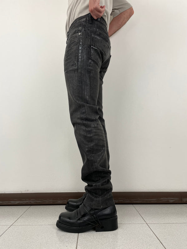 AW2003 Dior by Hedi Slimane waxed jeans