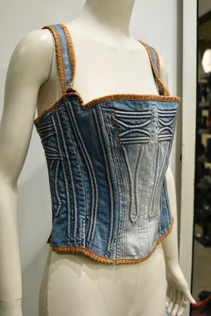 2004 Roberto Cavalli 3D armor corset top