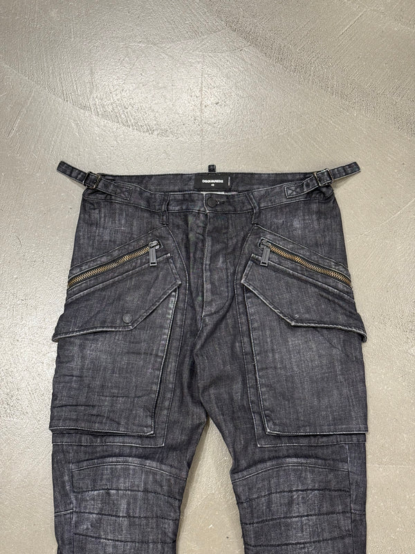 2000s DsQuared2 cargo biker pants