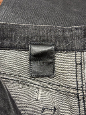 S/S2004 Dior by Hedi Slimane Strip destroyed coated jeans