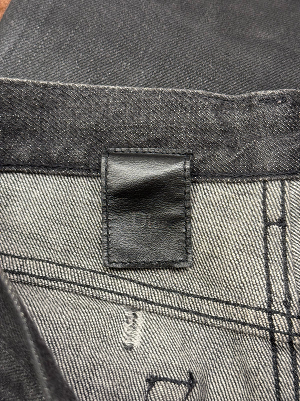 S/S2004 Dior by Hedi Slimane Strip destroyed coated jeans