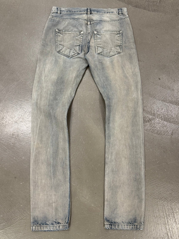 2000s Rick Owens detroit cut faded jeans