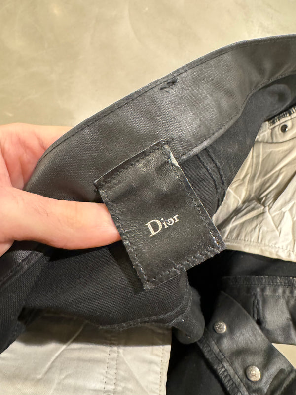 F/W 2003 Dior by Hedi Slimane coated clawmark jeans