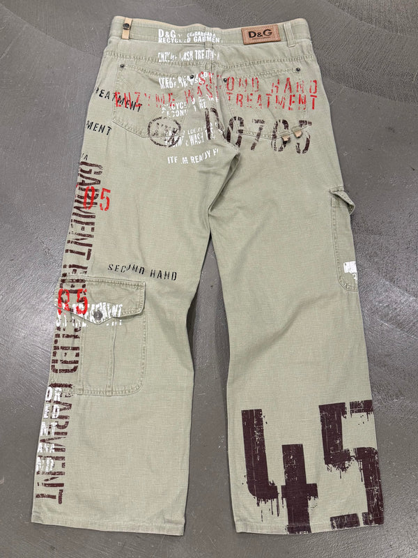 S/S 2005 Dolce & Gabbana “Recycled Garment” graffiti cargo pants