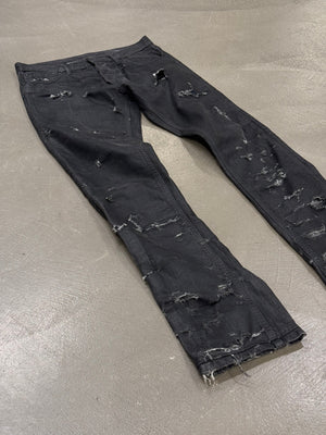 S/S2004 Dior by Hedi Slimane Strip destroyed coated jeans