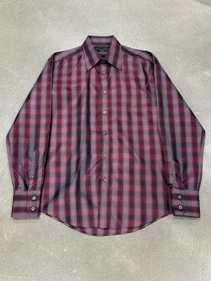 1997 Gucci by Tom Ford iridescent checkered shirt