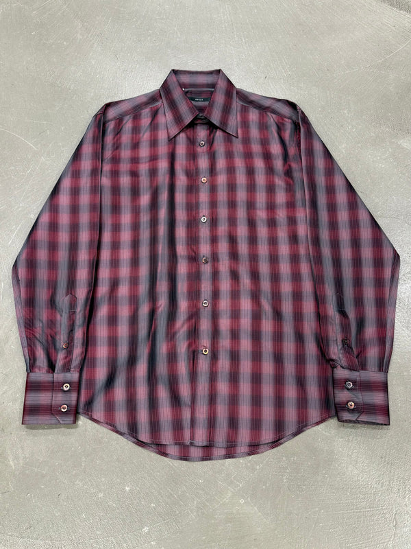 1997 Gucci by Tom Ford iridescent checkered shirt
