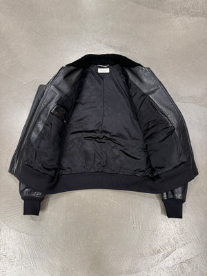 A/W2013 Saint Laurent by Hedi Slimane aviator shearling leather bomber jacket
