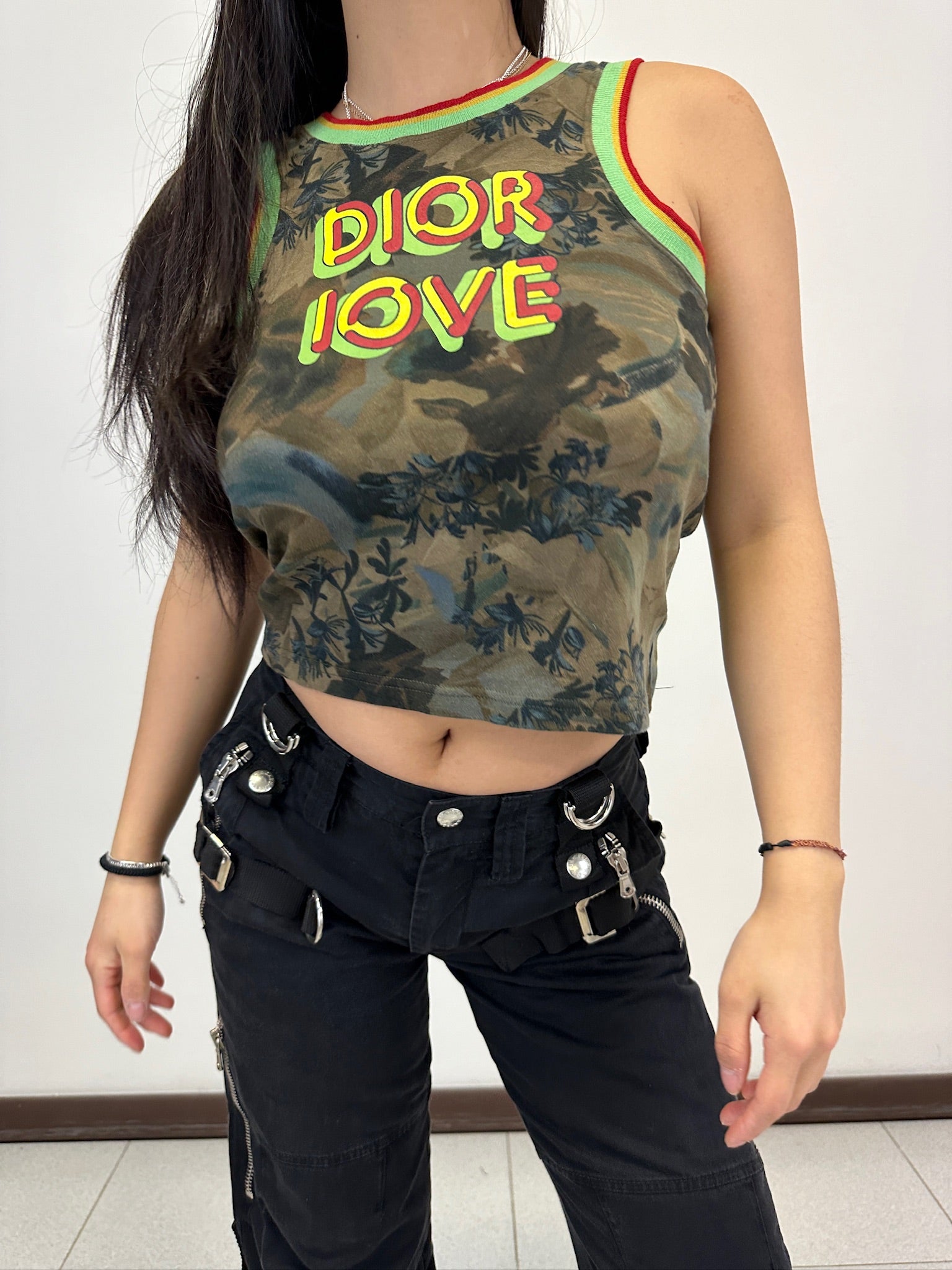 AW2003 Dior by John Galliano love Rasta mania tank top