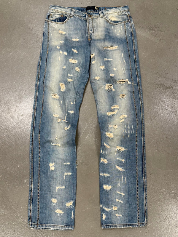 2000s Cavalli distressed destroyed jeans