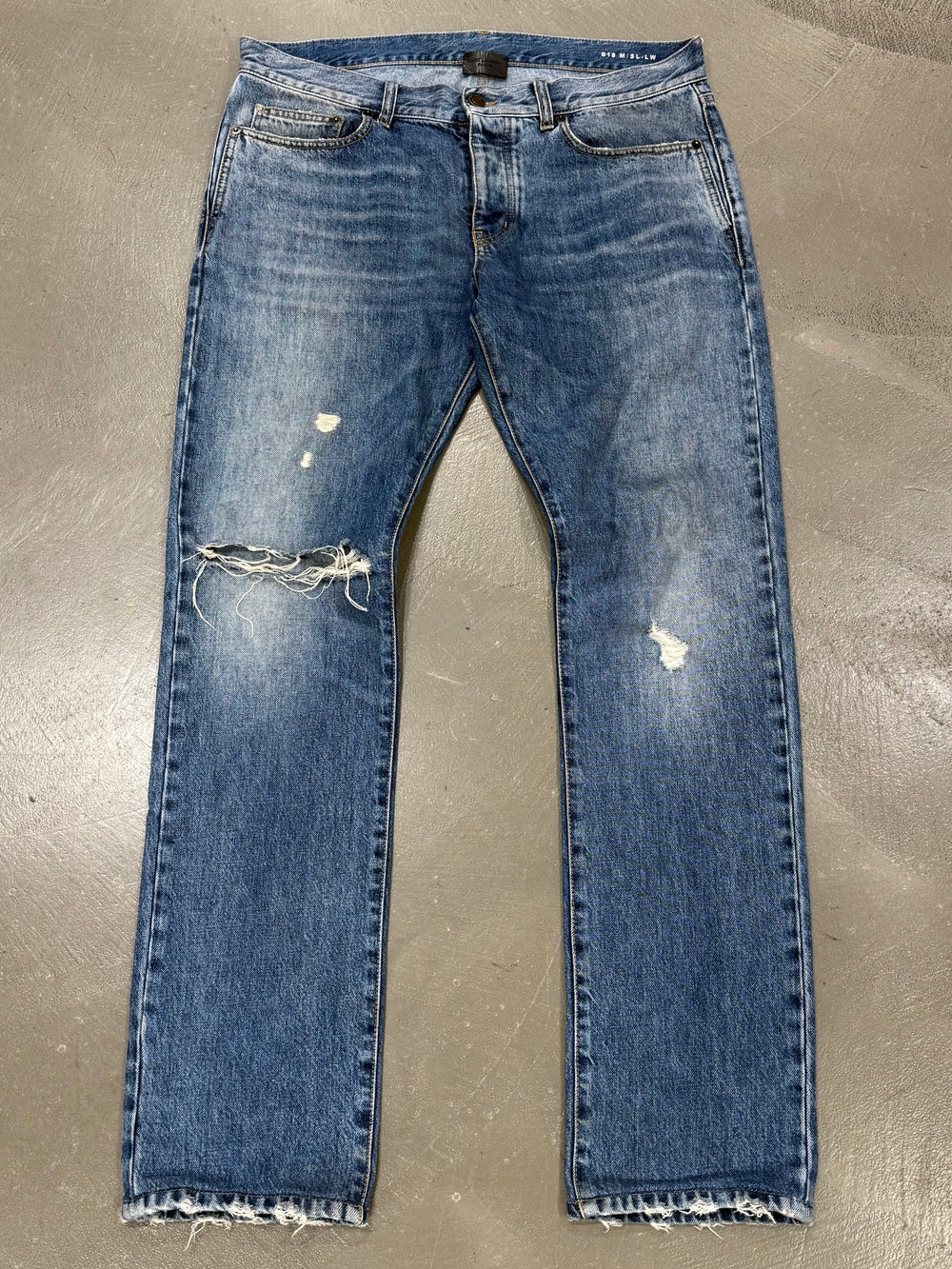 2010s Saint Laurent distressed straight jeans