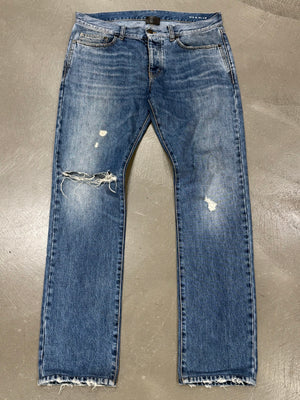 2010s Saint Laurent distressed straight jeans