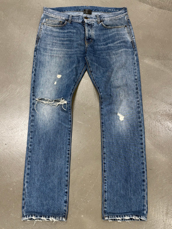 2010s Saint Laurent distressed straight jeans