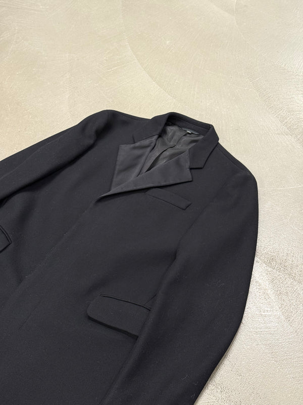2000s Helmut Lang satin collar wool coat