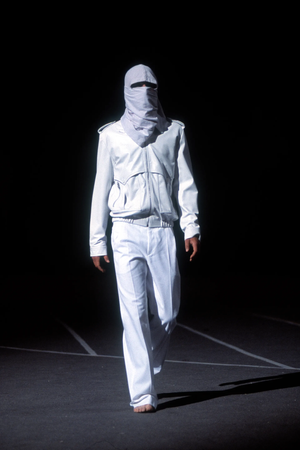 S/S2002 Raf Simons runway police cargo leather bomber jacket