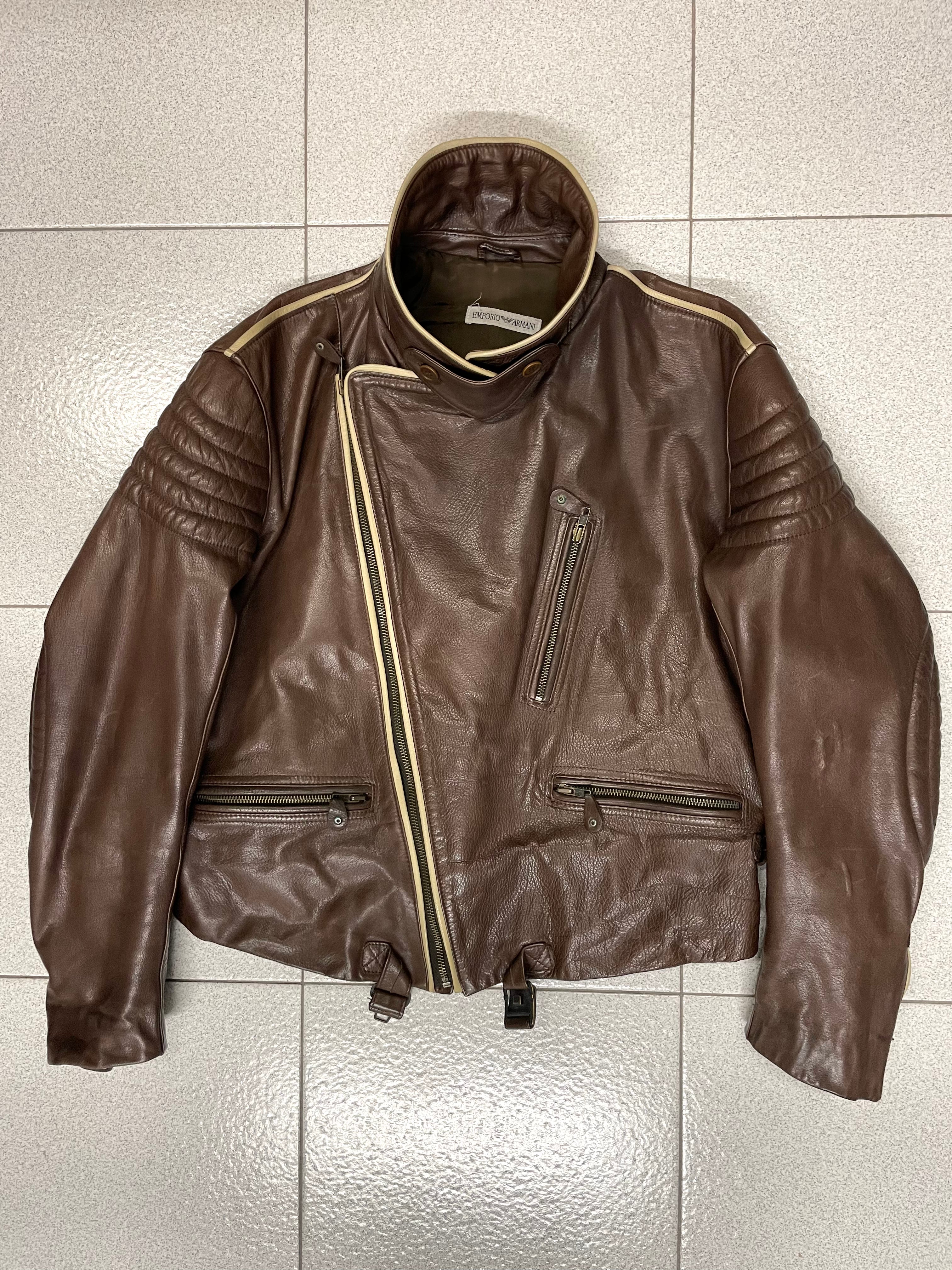1990s Emporio Armani biker leather jacket – elevated archives