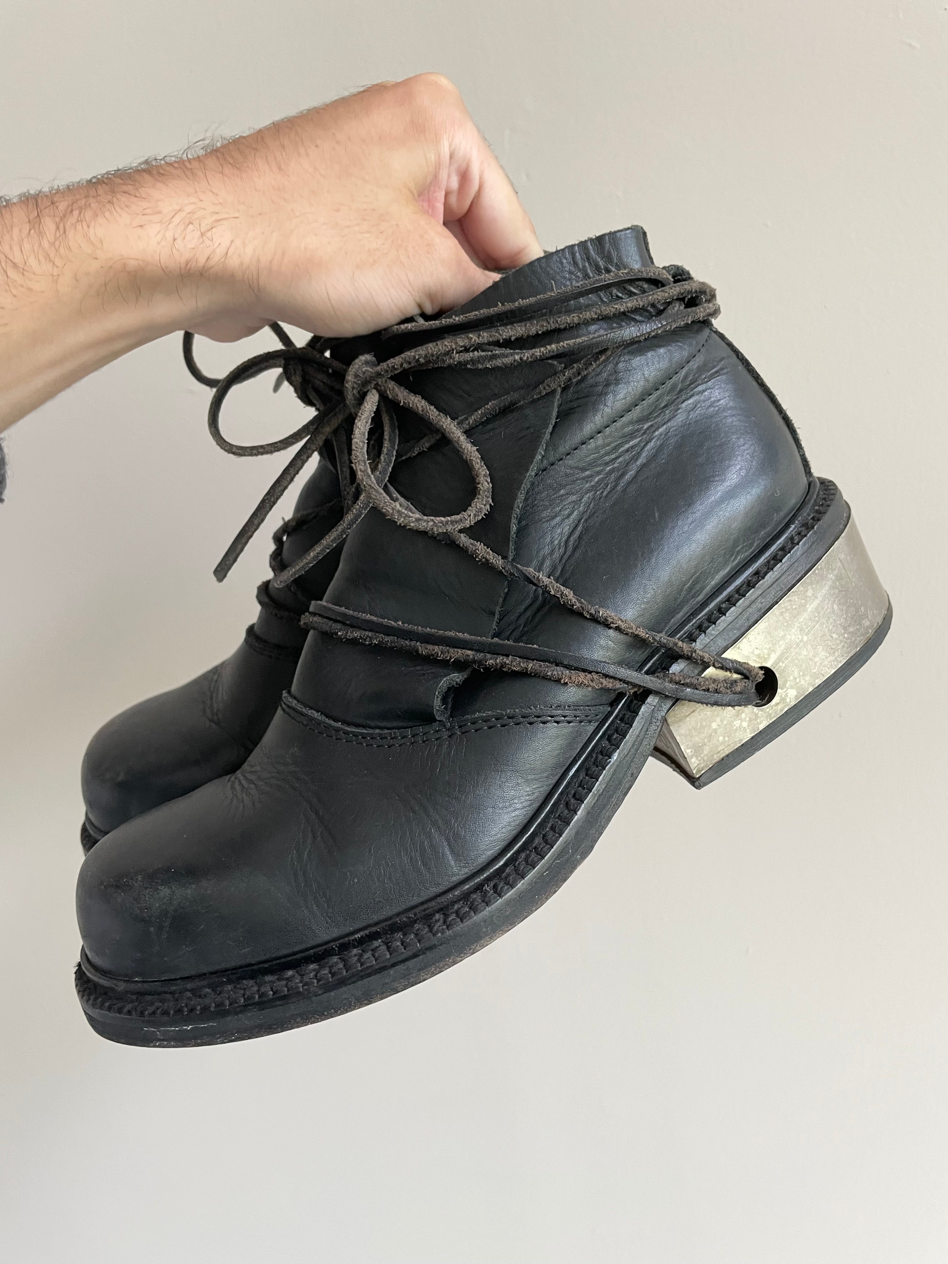 90s DIRK BIKKEMBERGS METAL HEEL BOOTS 42 VINTAGE ダーク