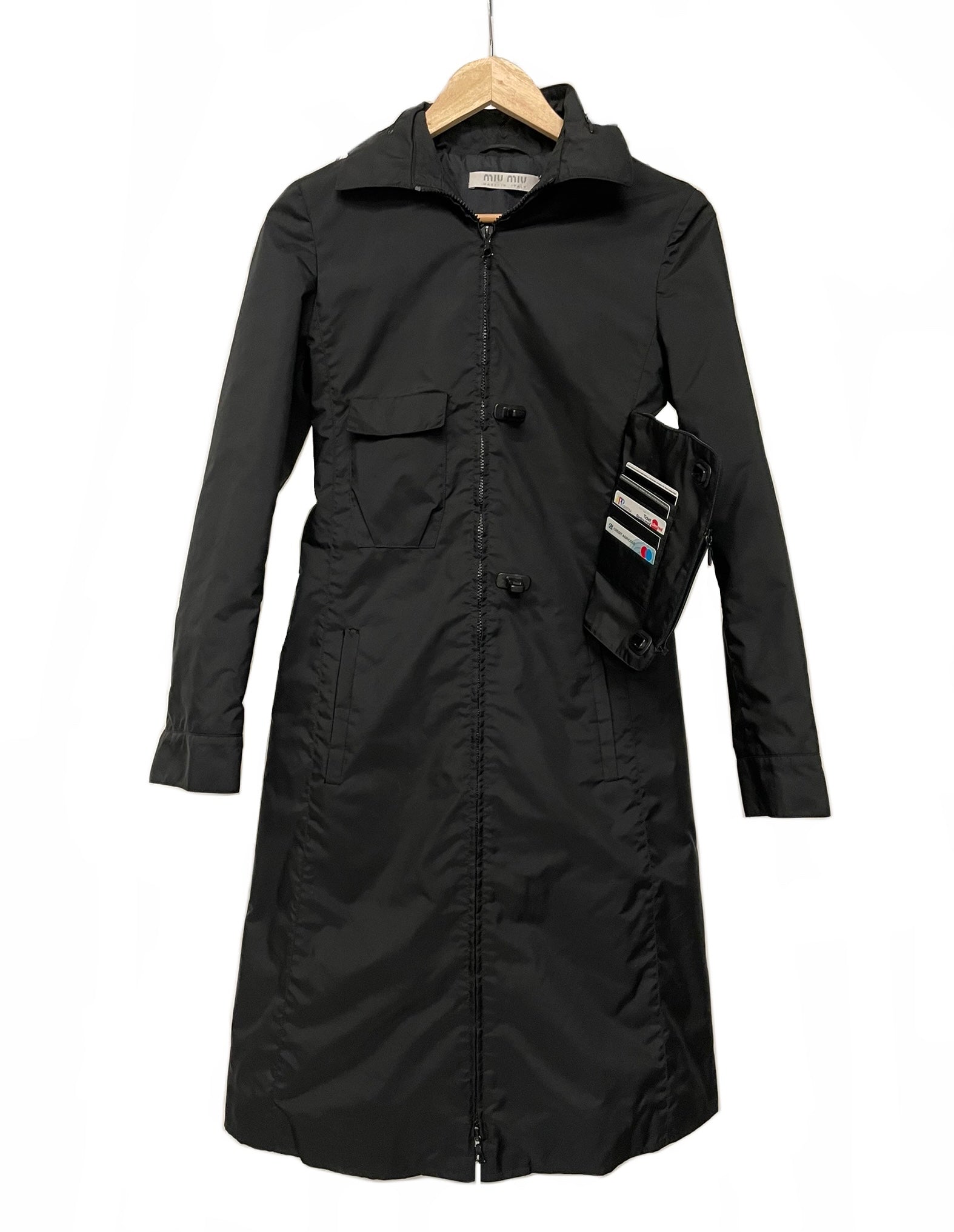 AW1999 Miu Miu hidden pocket technical nylon coat – elevated archives