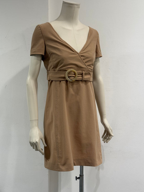 1997 Prada belted safari midi dress