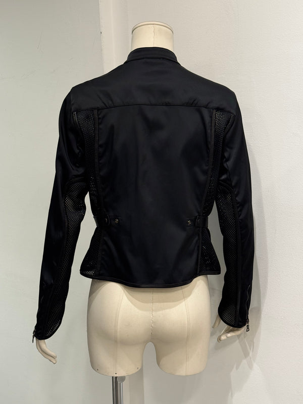 2000s Prada hybrid nylon jacket with leather trim