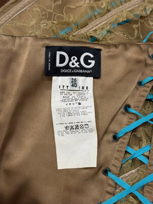 S/S2002 Dolce & Gabbana runway lace-up corset top