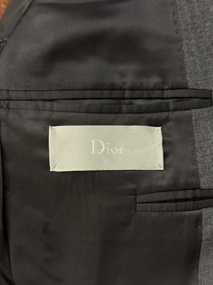 2010s Dior slim-fit tailored blazer with contrast striped collar
