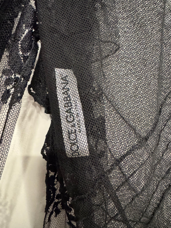 1998 Dolce & Gabbana sheer butterfly mesh top