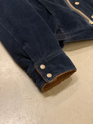 2000s Dolce & Gabbana shearling collar navy corduroy jacket