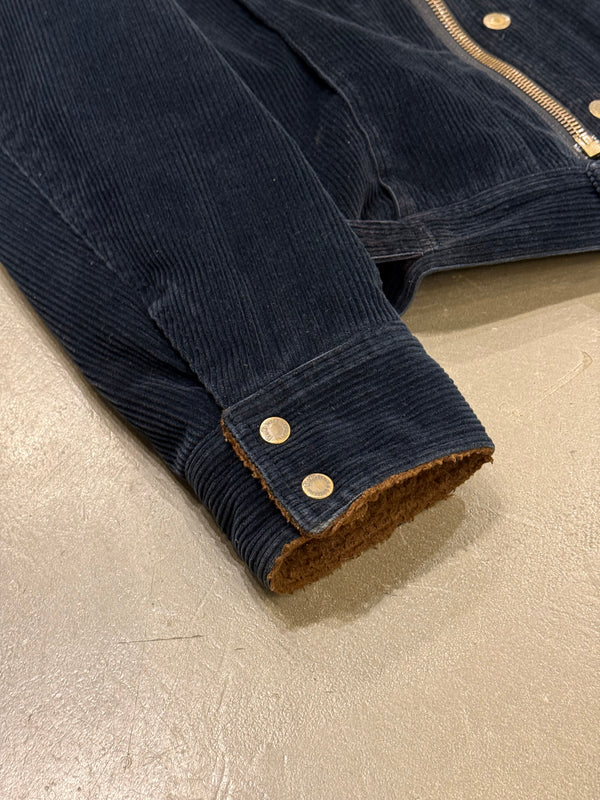 2000s Dolce & Gabbana shearling collar navy corduroy jacket