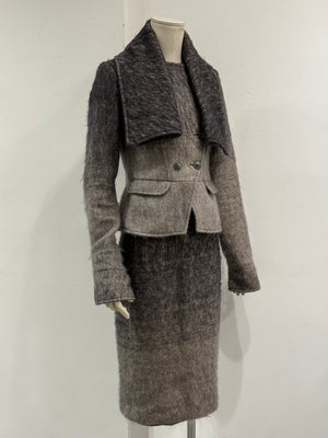 2000s Roberto Cavalli gradient knit skirt suit