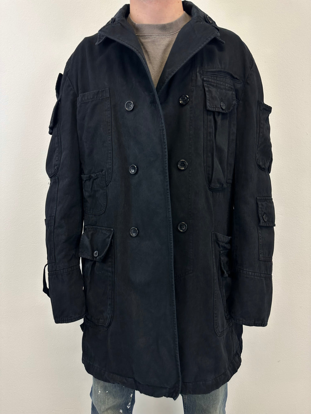 AW2003 D&G cargo multi pockets long coat