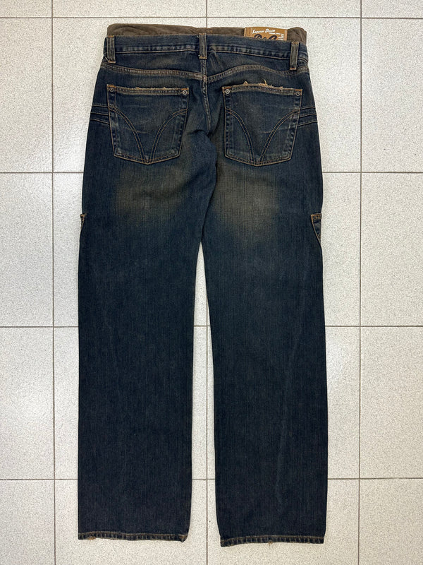 AW2003 D&G double waisted asymmetrical pockets jeans