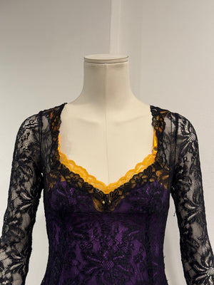 2000s Dolce & Gabbana lace double layer blouse
