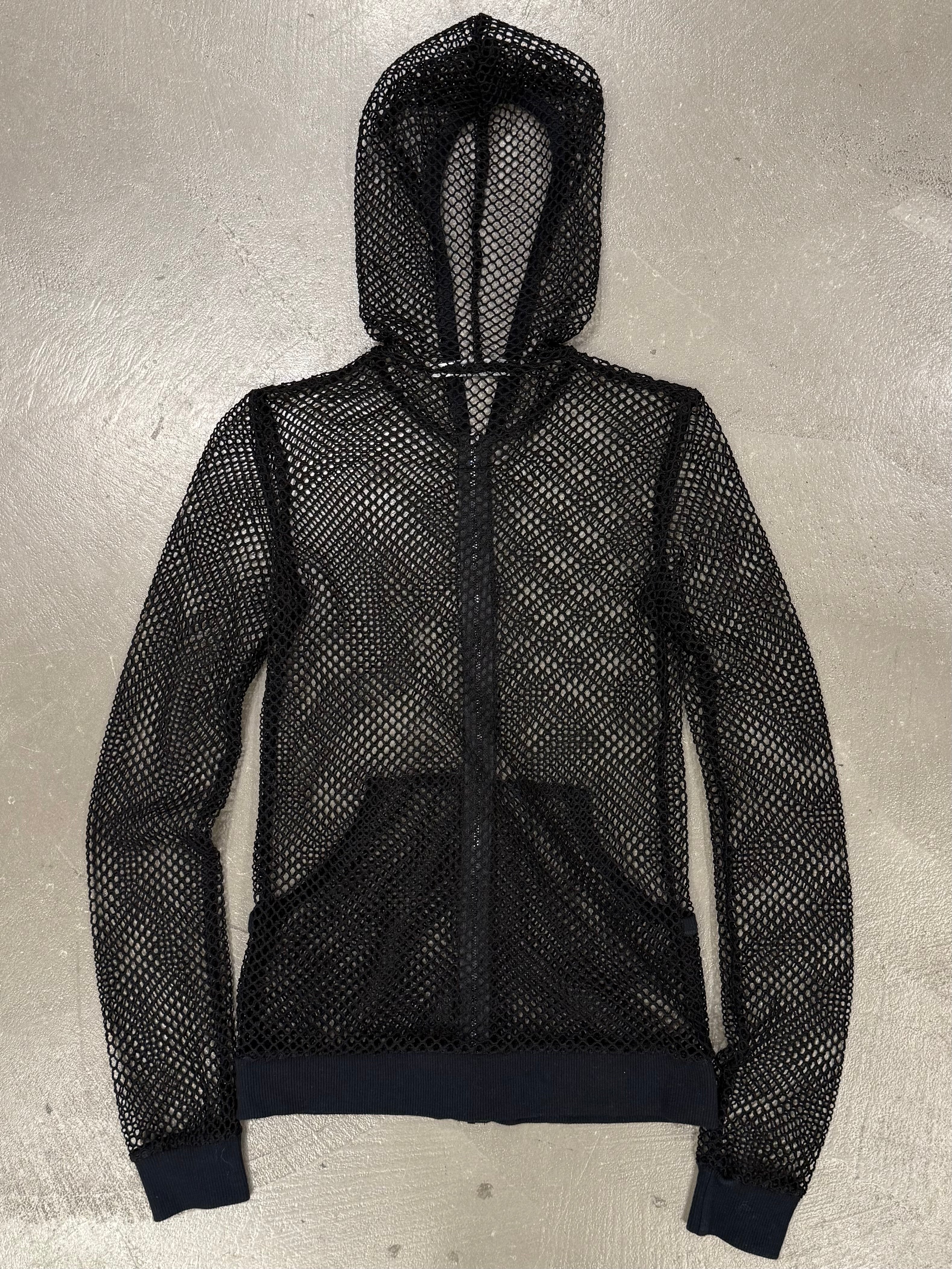 00s DOLCE&GABBANA ダメージ加工メッシュニット S/S2003 Dolce & Gabbana fishnet mesh hoodie
