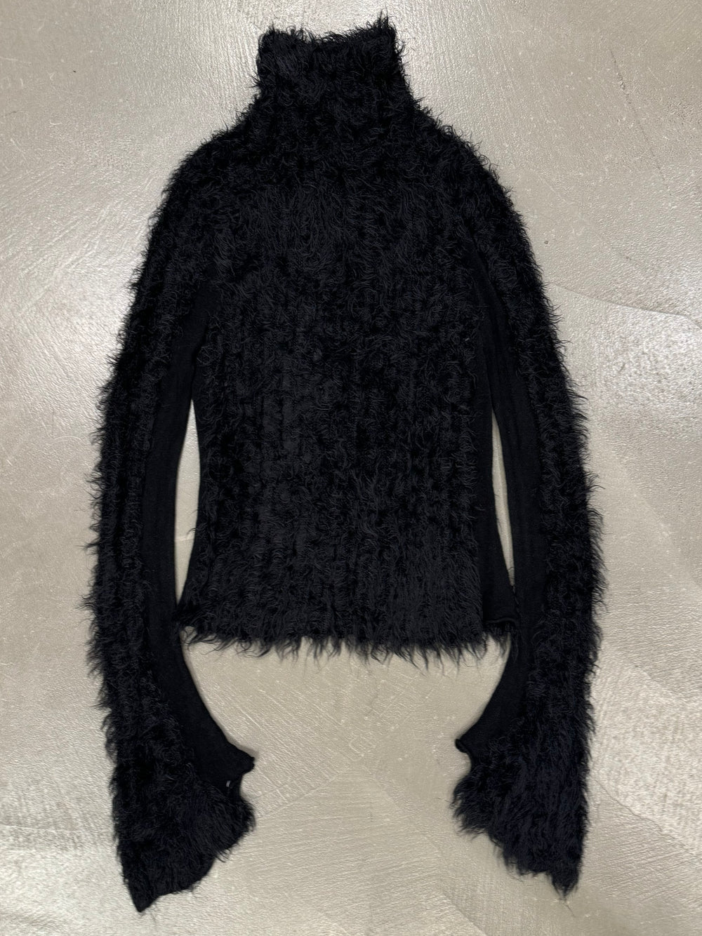 2000s Fendi furry knit with elongated sleeves