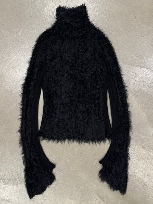 2000s Fendi furry knit with elongated sleeves