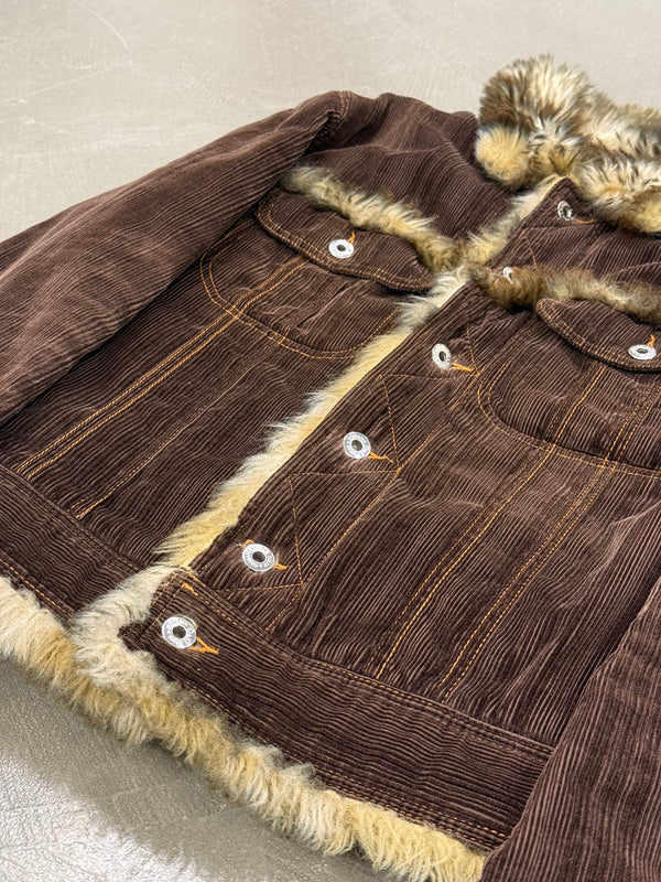 2004 Dolce & Gabbana corduroy fur jacket