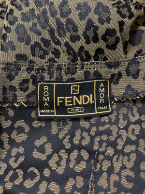 2000s Fendi leopard print bodycon mini dress