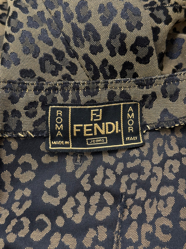2000s Fendi leopard print bodycon mini dress