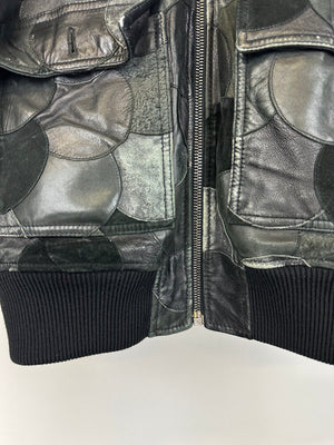 AW2008 Dolce & Gabbana patchwork bomber leather jacket