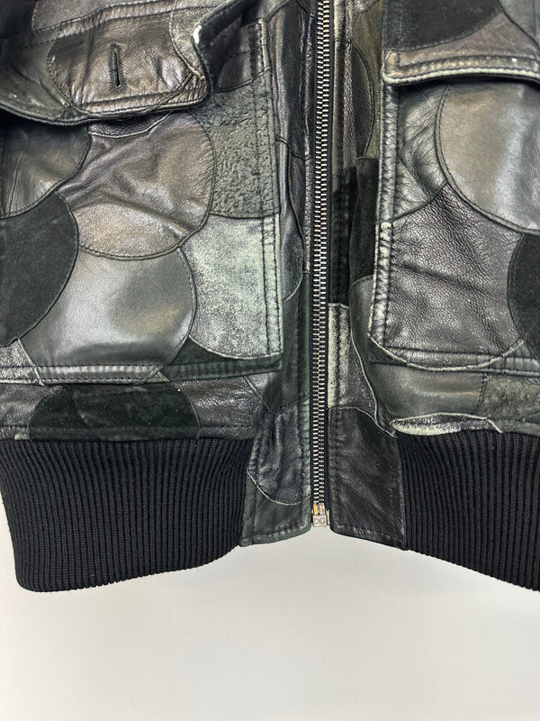 AW2008 Dolce & Gabbana patchwork bomber leather jacket