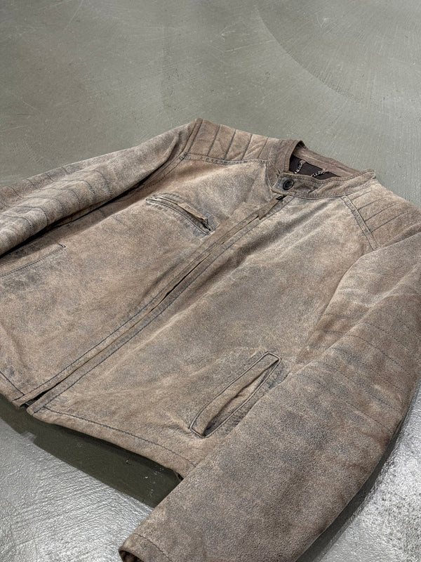 2000s Dolce & Gabbana pigskin moto biker leather jacket