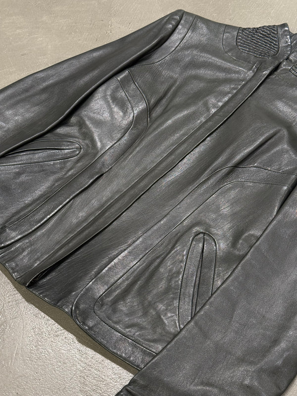 A/W2003 Alexander McQueen paneled biker leather jacket